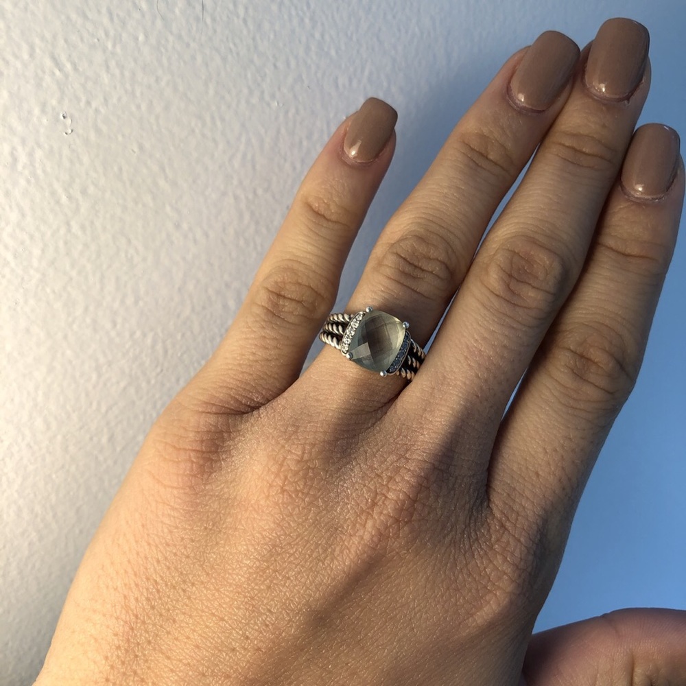 David Yurman Ring w Prasiolite and Diamonds - Picture 5 of 5